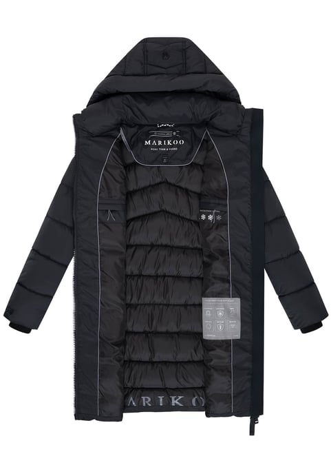 Abrigo de invierno Marikoo Kaltnäschen para mujer con capucha desmontable - Image 4