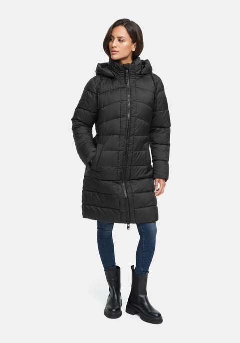 Abrigo de invierno Marikoo Kaltnäschen para mujer con capucha desmontable - Image 5