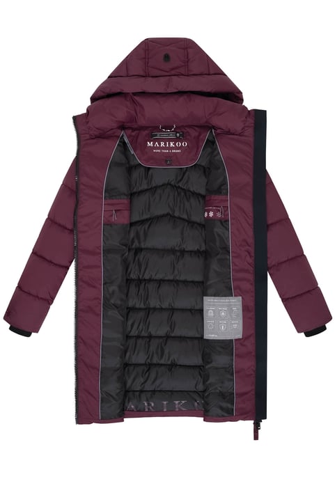 Abrigo de invierno Marikoo Kaltnäschen para mujer con capucha desmontable - Image 4