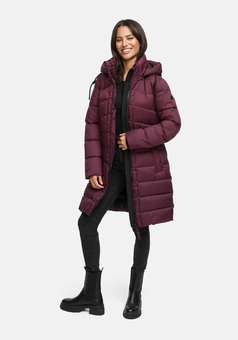 Abrigo de invierno Marikoo Kaltnäschen para mujer con capucha desmontable - Image 6