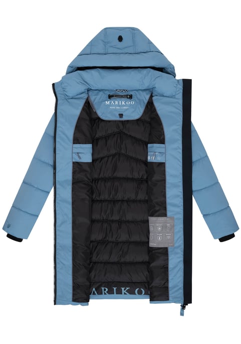 Abrigo de invierno Marikoo Kaltnäschen para mujer con capucha desmontable - Image 3