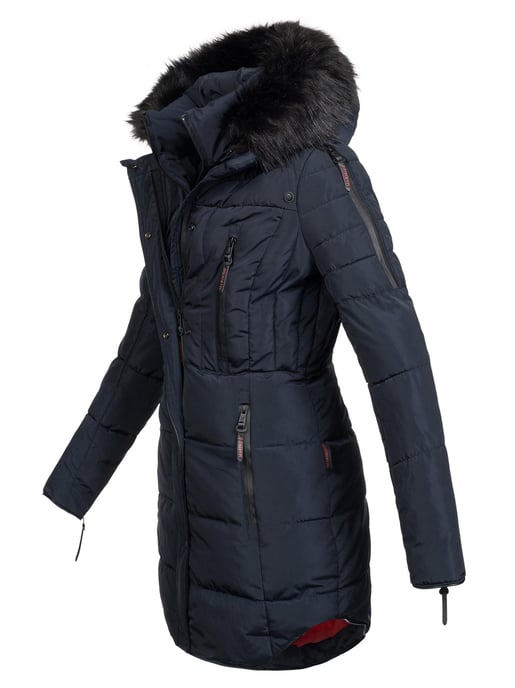 Chaqueta larga de invierno Marikoo Moonshine para mujer con cuello de pelo sintético y forro de borreguito - Image 2