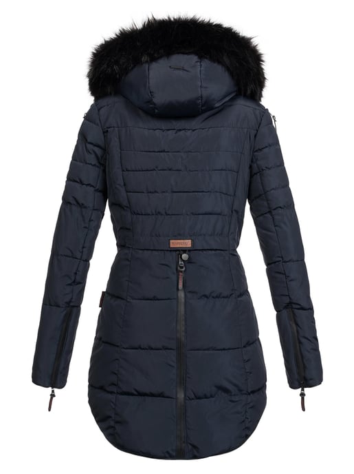 Chaqueta larga de invierno Marikoo Moonshine para mujer con cuello de pelo sintético y forro de borreguito - Image 3