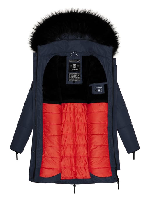 Chaqueta larga de invierno Marikoo Moonshine para mujer con cuello de pelo sintético y forro de borreguito - Image 4