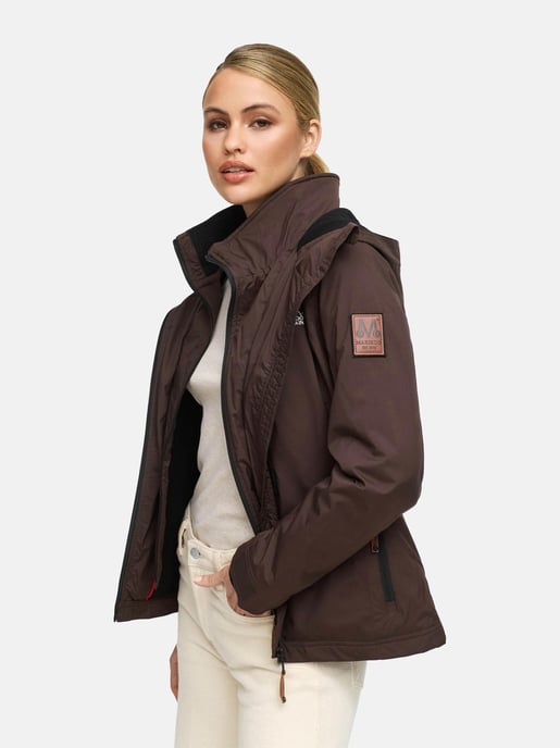 Chaqueta de entretiempo Marikoo Erdbeere para mujer con doble cuello y forro polar - Image 2