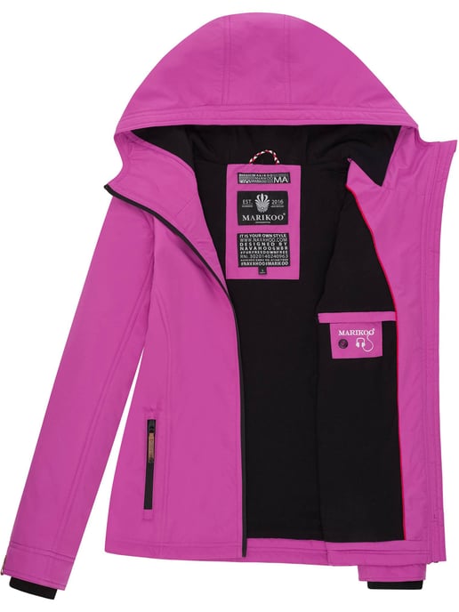 Marikoo Chaqueta ligera entretiempo mujer resistente al agua y al viento con capucha lila lily - Image 5