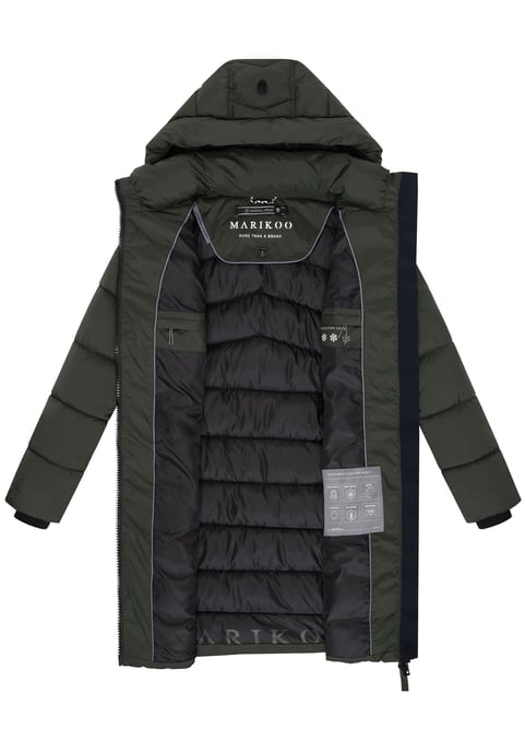 Abrigo de invierno Marikoo Kaltnäschen para mujer con capucha desmontable - Image 4