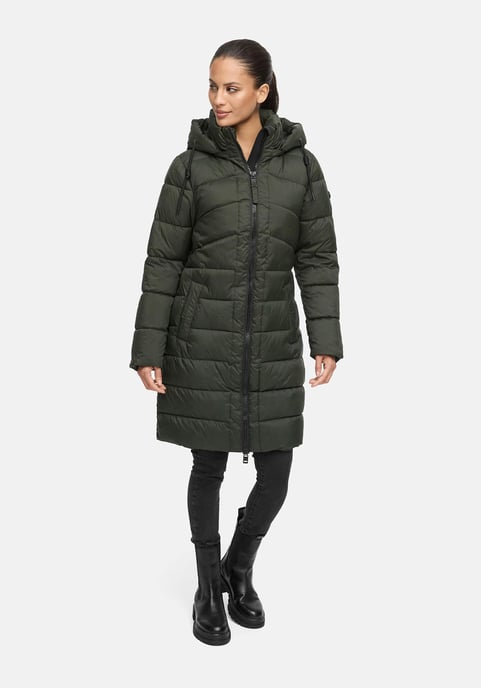 Abrigo de invierno Marikoo Kaltnäschen para mujer con capucha desmontable - Image 5