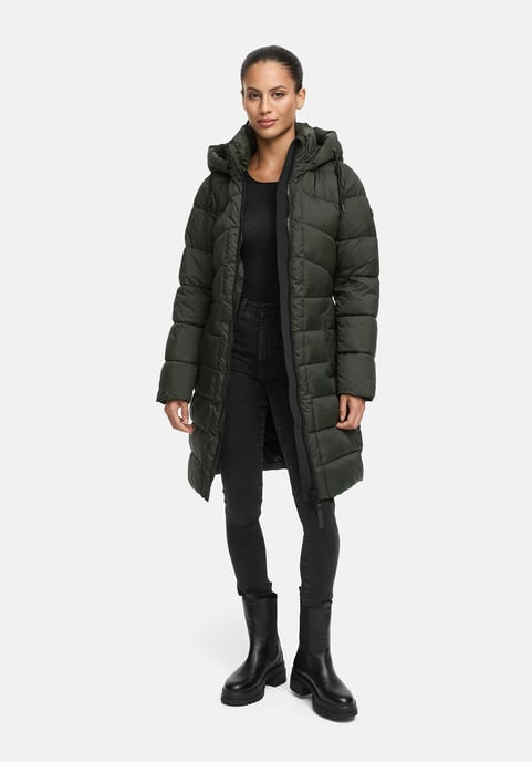 Abrigo de invierno Marikoo Kaltnäschen para mujer con capucha desmontable - Image 6