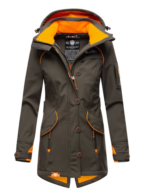 Marikoo chaqueta softshell mujer – Soulinaa, impermeable con capucha desmontable - Image 1