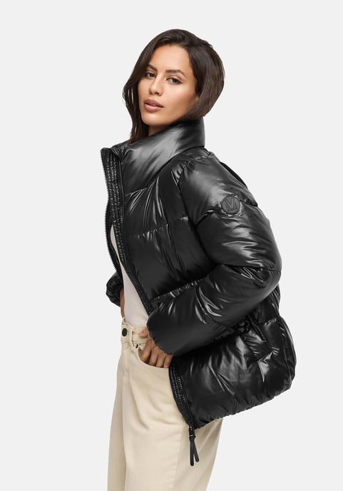 Chaqueta de invierno Marikoo Hazalee para mujer estilo puffer con acabado brillante - Image 6