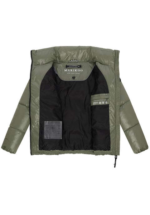 Chaqueta de invierno Marikoo Hazalee para mujer estilo puffer con acabado brillante - Image 4