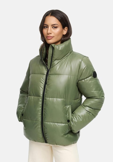 Chaqueta de invierno Marikoo Hazalee para mujer estilo puffer con acabado brillante - Image 5