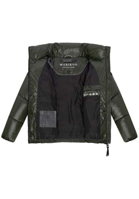 Chaqueta de invierno Marikoo Hazalee para mujer estilo puffer con acabado brillante - Image 4