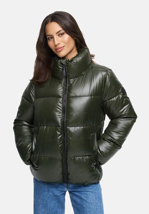 Chaqueta de invierno Marikoo Hazalee para mujer estilo puffer con acabado brillante - Image 5