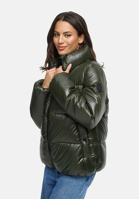 Chaqueta de invierno Marikoo Hazalee para mujer estilo puffer con acabado brillante - Image 6