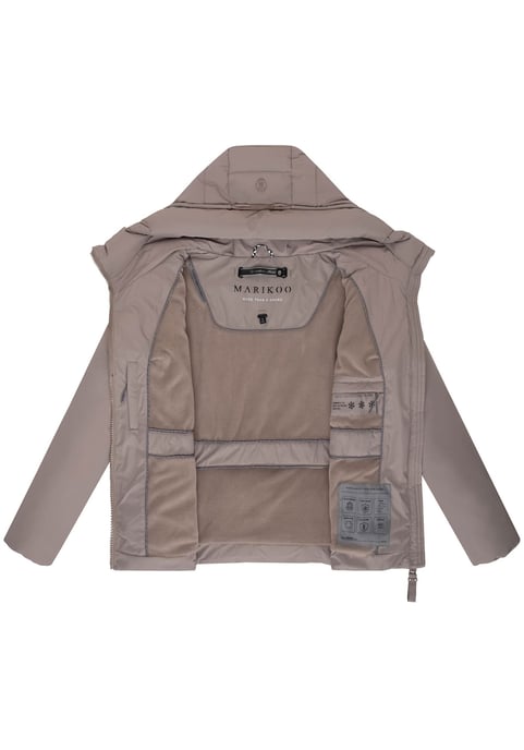 Chaqueta de invierno Marikoo Himee para mujer con cinturón y bolsillos magnéticos - Image 4
