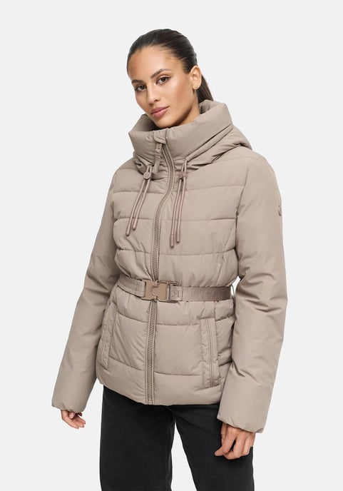 Chaqueta de invierno Marikoo Himee para mujer con cinturón y bolsillos magnéticos - Image 5