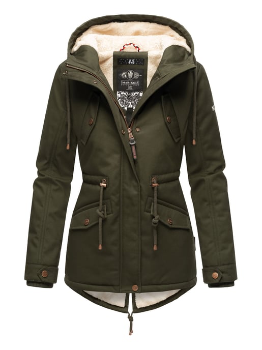 Chaqueta de invierno Marikoo Manolya para mujer con exterior de algodón y forro de borreguito - Image 1