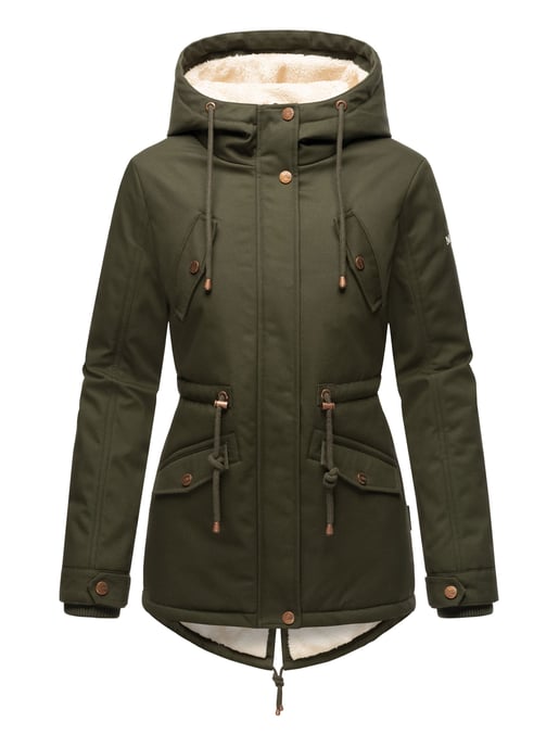 Chaqueta de invierno Marikoo Manolya para mujer con exterior de algodón y forro de borreguito - Image 2
