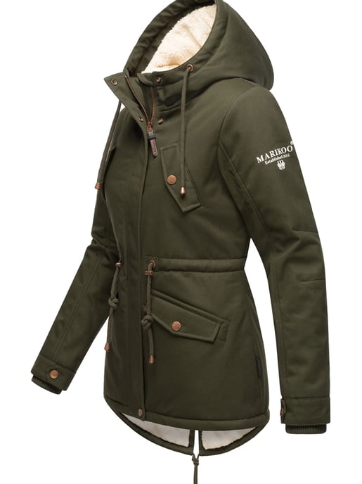 Chaqueta de invierno Marikoo Manolya para mujer con exterior de algodón y forro de borreguito - Image 3