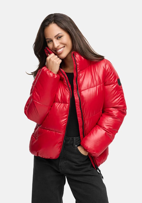 Chaqueta de invierno Marikoo Hazalee para mujer estilo puffer con acabado brillante - Image 5