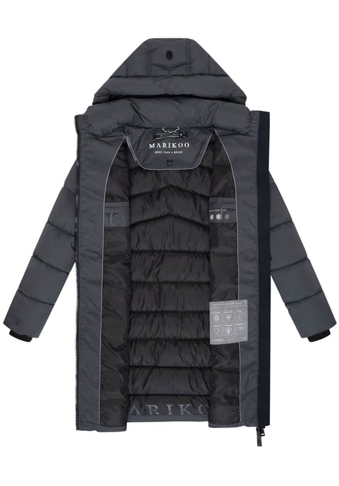 Abrigo de invierno Marikoo Kaltnäschen para mujer con capucha desmontable - Image 4