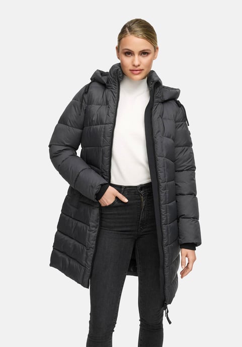 Abrigo de invierno Marikoo Kaltnäschen para mujer con capucha desmontable - Image 5