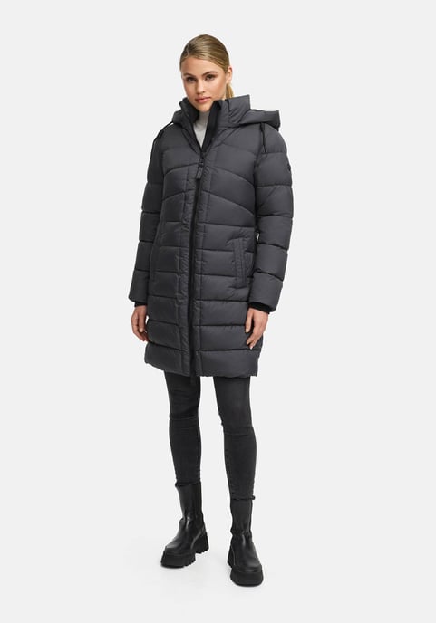 Abrigo de invierno Marikoo Kaltnäschen para mujer con capucha desmontable - Image 6