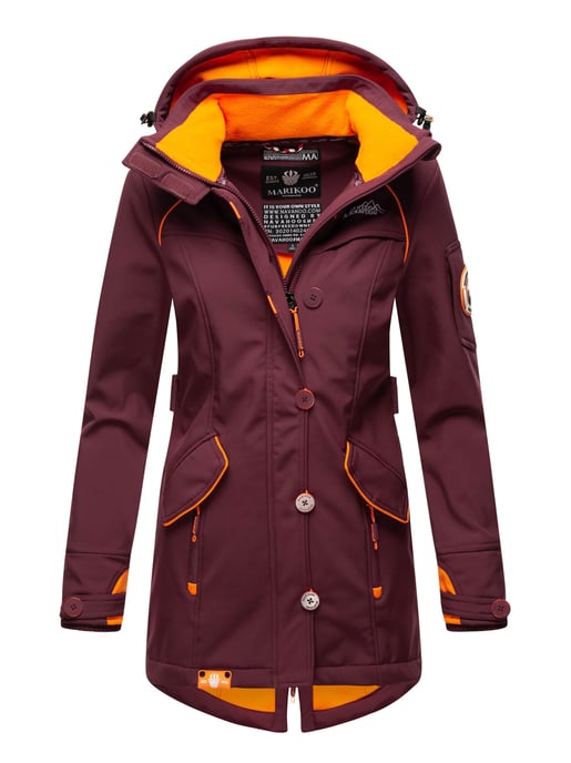 Marikoo chaqueta softshell mujer – Soulinaa, impermeable con capucha desmontable - Image 1