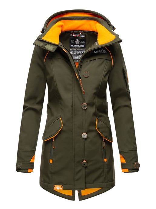 Marikoo chaqueta softshell mujer – Soulinaa, impermeable con capucha desmontable - Image 1