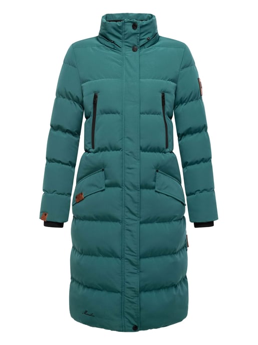 Marikoo abrigo de invierno mujer – Schneesternchen largo con capucha y cuello de pelo sintético - Image 6