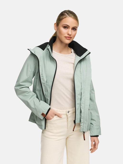 Chaqueta de entretiempo Marikoo Erdbeere para mujer con doble cuello y forro polar - Image 2