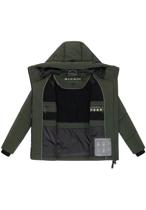Chaqueta acolchada de invierno Marikoo Kwamee para mujer con capucha y cremallera bidireccional - Image 4
