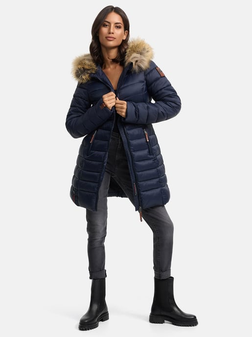 Chaqueta Marikoo Rose para mujer con diseño acolchado y cuello de pelo sintético desmontable - Image 3