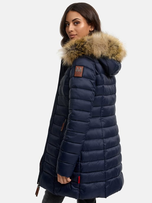 Chaqueta Marikoo Rose para mujer con diseño acolchado y cuello de pelo sintético desmontable - Image 4