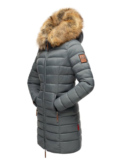 Chaqueta Marikoo Rose para mujer con diseño acolchado y cuello de pelo sintético desmontable - Image 4