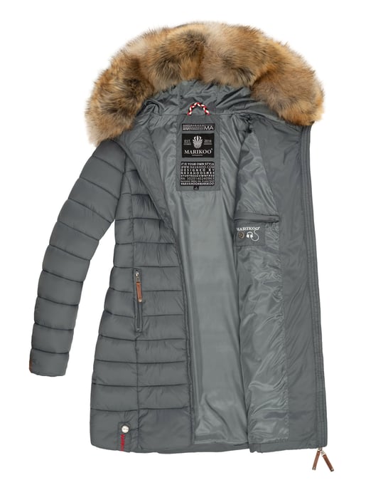 Chaqueta Marikoo Rose para mujer con diseño acolchado y cuello de pelo sintético desmontable - Image 6