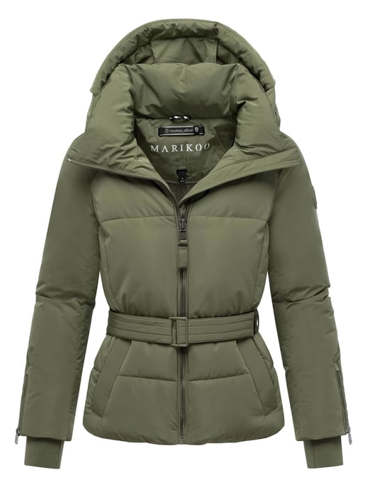 Chaqueta acolchada Marikoo Aleyna para mujer con cinturón y cierres magnéticos - Image 1