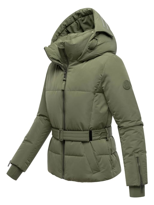 Chaqueta acolchada Marikoo Aleyna para mujer con cinturón y cierres magnéticos - Image 2