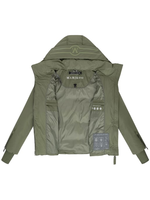 Chaqueta acolchada Marikoo Aleyna para mujer con cinturón y cierres magnéticos - Image 4