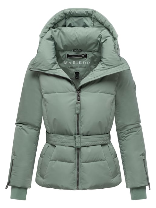 Chaqueta acolchada Marikoo Aleyna para mujer con cinturón y cierres magnéticos - Image 1