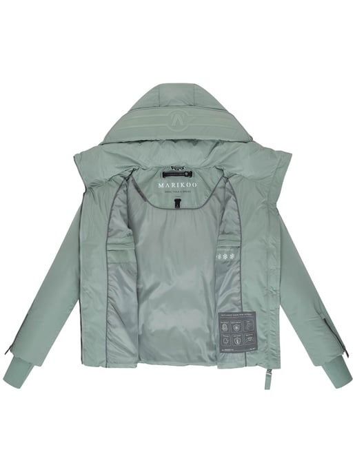 Chaqueta acolchada Marikoo Aleyna para mujer con cinturón y cierres magnéticos - Image 4