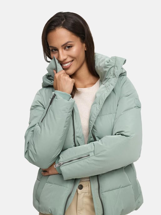 Chaqueta acolchada Marikoo Aleyna para mujer con cinturón y cierres magnéticos - Image 5