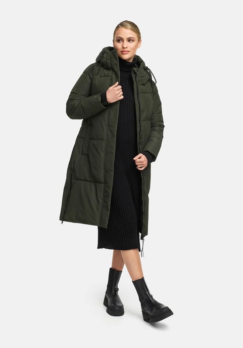 Abrigo acolchado de invierno Marikoo Michikoo para mujer con capucha y bolsillos magnéticos - Image 6