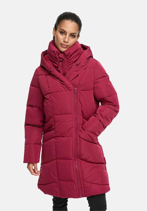 Abrigo acolchado de mujer Marikoo Virenaa con diseño de capas y forro polar - Image 5