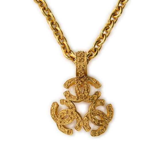 Chanel Vintage Triple CC Pendant Necklace  en Oro Acero inoxidable sin níquel - Image 2