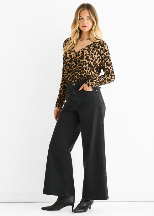 Body de jersey con estampado animal marrón - Image 2