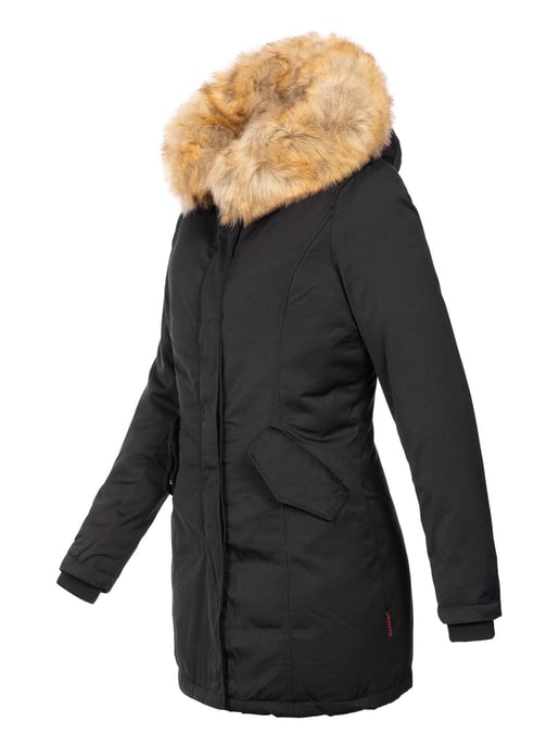 Marikoo Karmaa Damen Winter Jacke Parka Mantel Winterjacke warm gefüttert B362 Schwarz Größe XS - Gr. 34 - Image 6