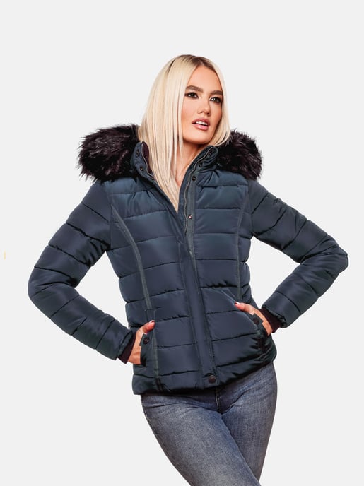 Navahoo Abrigo de Invierno Mujer Miamor – Forro de Borreguito, Capucha & Cuello de Pelo Desmontables - Image 3